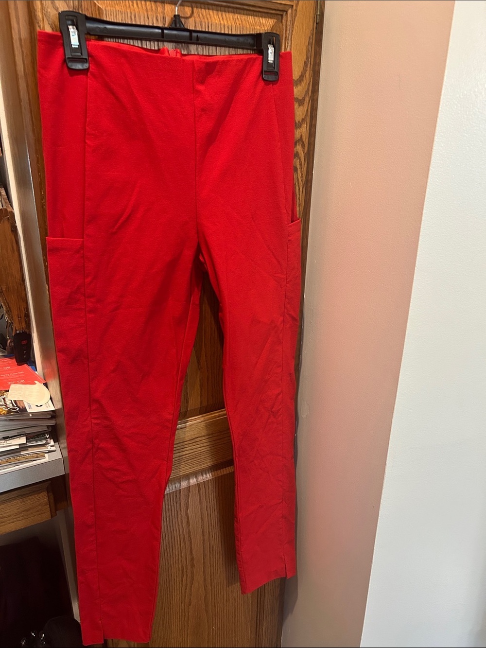 Athleta Red Straight-Leg Pants